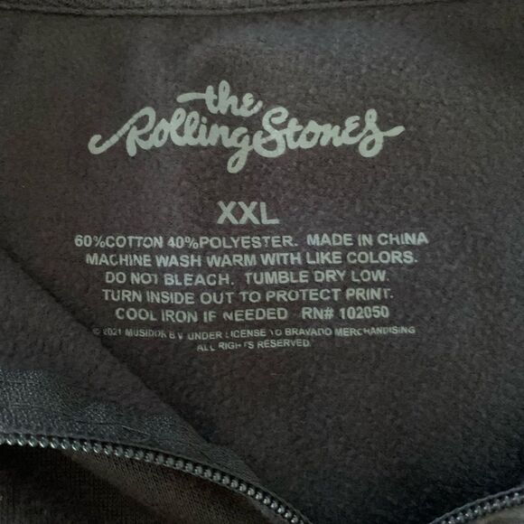 THE Rolling Stones Cropped 1/4 Zip Sweatshirt Sz XXL - Picture 4 of 8